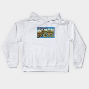 Greetings from Raton New Mexico, Vintage Large Letter Postcard Kids Hoodie